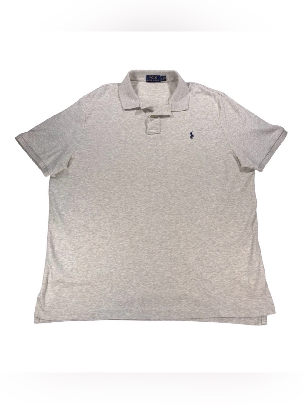 Polo Ralph Lauren Men's XL Gray/White Short Sleeve Polo 100% Cotton Shirt
